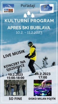 Koncert na sjezdovce a disko v Apres ski baru